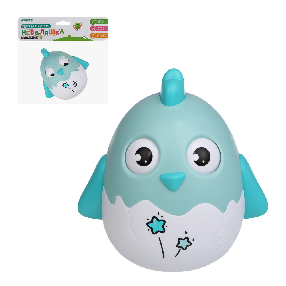 Развивающая игрушка неваляшка ИГРОЛЕНД "Цыпленок", ABS, 12х11,2х8,4см, 3 дизайна - #1