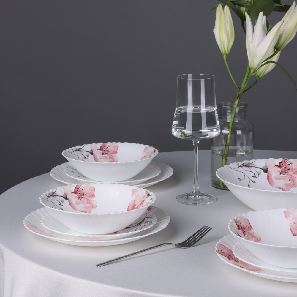 MILLIMI Роселла Набор столовой посуды 13 пр., опаловое стекло - #12