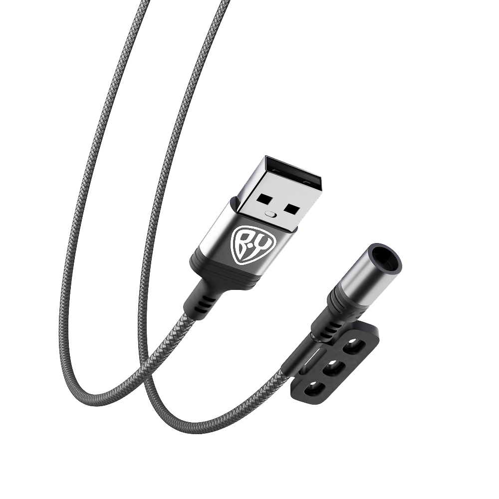 Кабель для зарядки BY "Магнитный" 3 в 1, iP/Micro USB/Type-C, серый, 2.1А, 1 м - #5