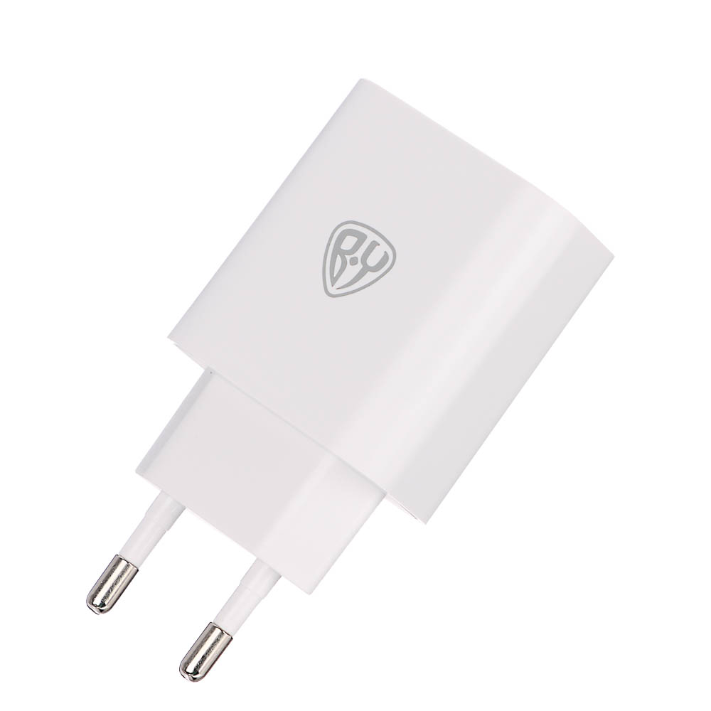 BY Комплект СЗУ Simple 18Вт, USB-A QC+ кабель Type-С, 3А, 100см, 110-240В, 50-60Гц, пластик, белый - #5