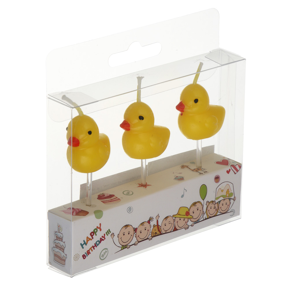 Fntastic Набор свечей для торта "Утята", 3 шт, парафин, пластик - #4