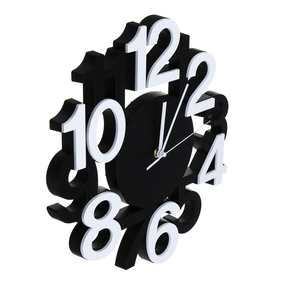 LADECOR CHRONO Часы настенные, круглые, 32,8x32,8x4,2 см, пластик, цвет черный - #2