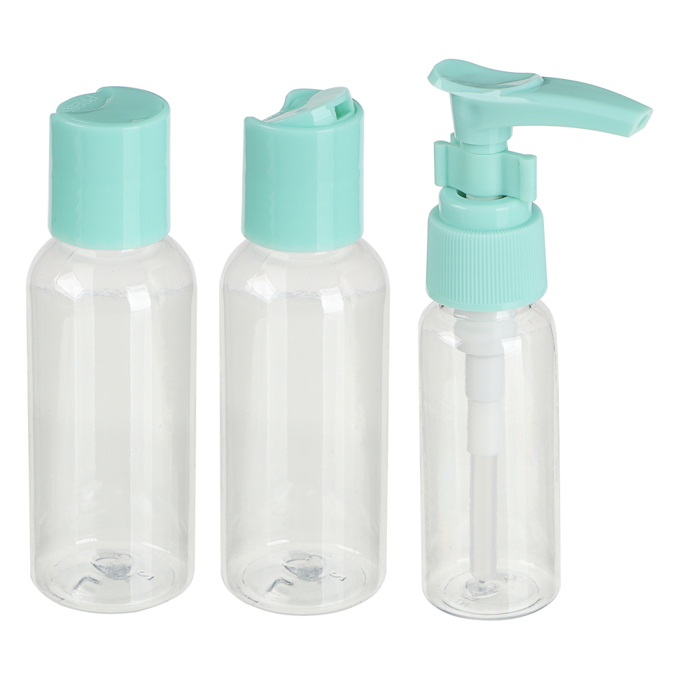 Набор для косметики дорожный 3 предмета (2 шт-50 мл, 1шт-30мл) тм ЮНИLOOK, пластик, 2 цвета - #9