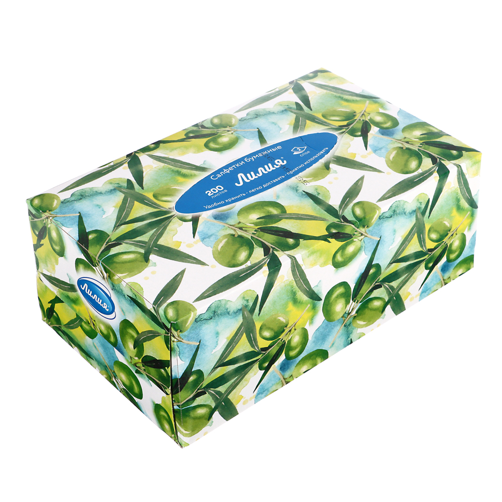 Салфетки бумажные двухслойные Лилия non-stop, 4 дизайна, 200л - #2