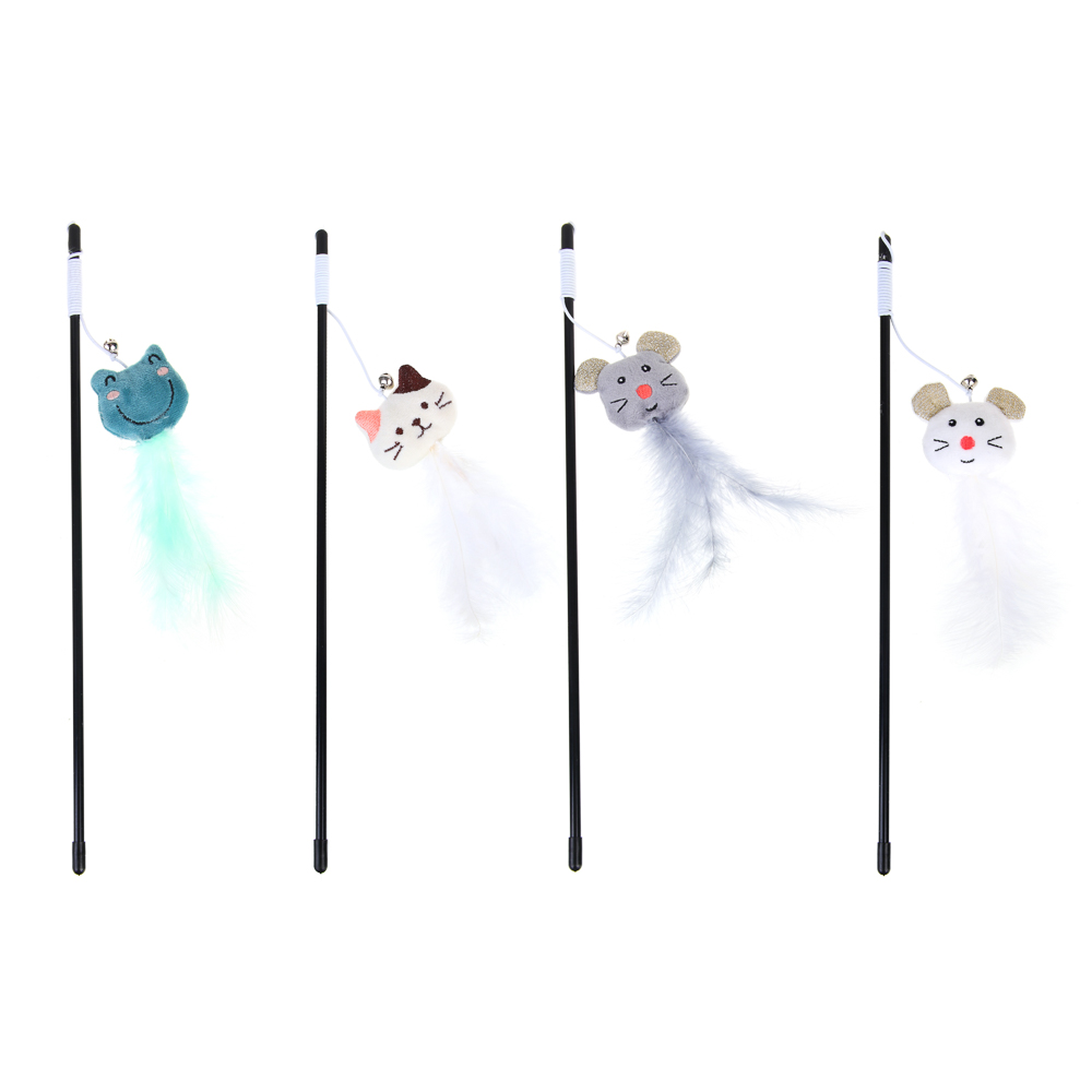 VETTA Игрушка - дразнилка, для домашних животных с перьями, полипропилен, плюш, АБС-пластик, 35 см - #1