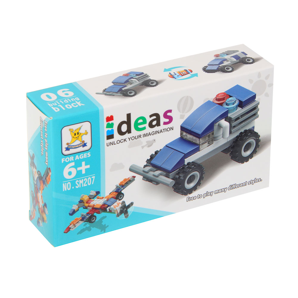 ИГРОЛЕНД Конструктор "Транспорт" 6 в 1, 12,5х3,5х7,5 см, ABS, 12 видов - #2