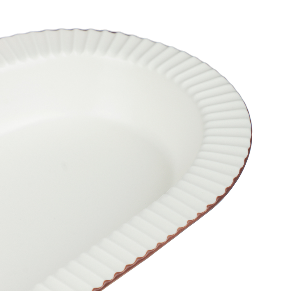 Блюдо овальное Лусия тм MILLIMI, 31,5х14,5см, фарфор, кремовый - #3