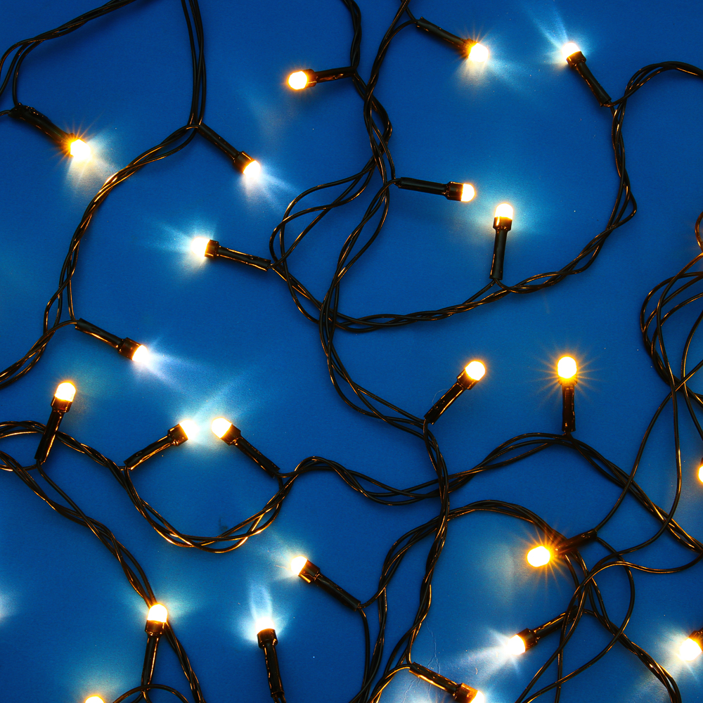 СНОУ БУМ Гирлянда эл. вьюн 10м, 100LED, диод с пузырями, шампань, 8 режимов, ПВХ черный, 220В - #1