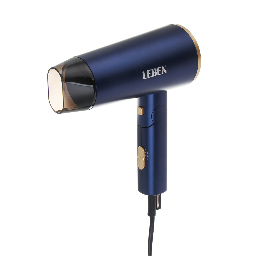 LEBEN Фен для волос, 2000 Вт, 2 скорости, 2 темп.реж., темно-синий, матовое покрытие, концентратор - #3