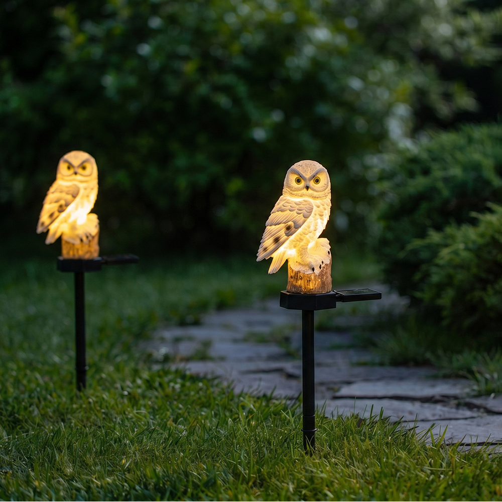 Светильник сад.на солн.бат.тм INBLOOM Сова, 7х8.5х44см,1LED,шамп.,AAA200/600mAh Ni-MH,1реж., полист. - #1