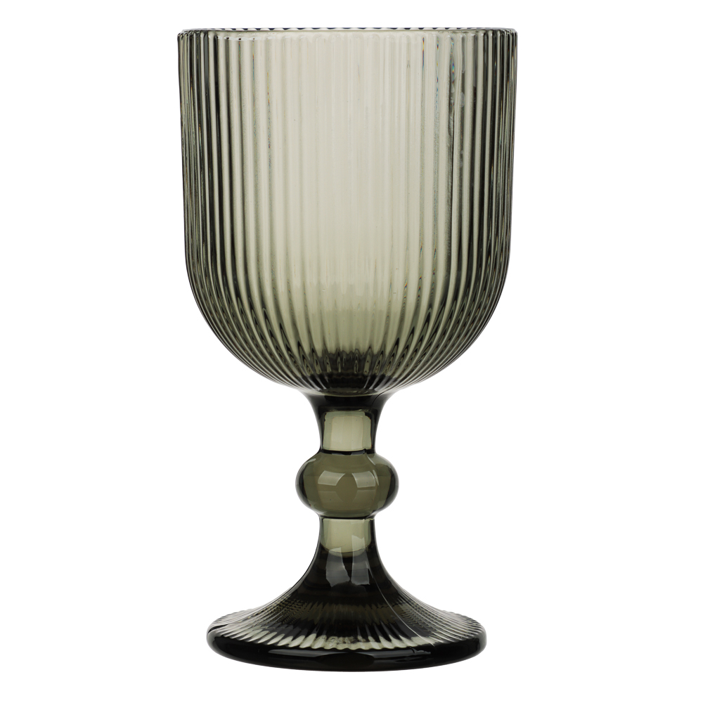 MILLIMI Бокал для вина Грея, 350мл, стекло, серый, рифленый - #1