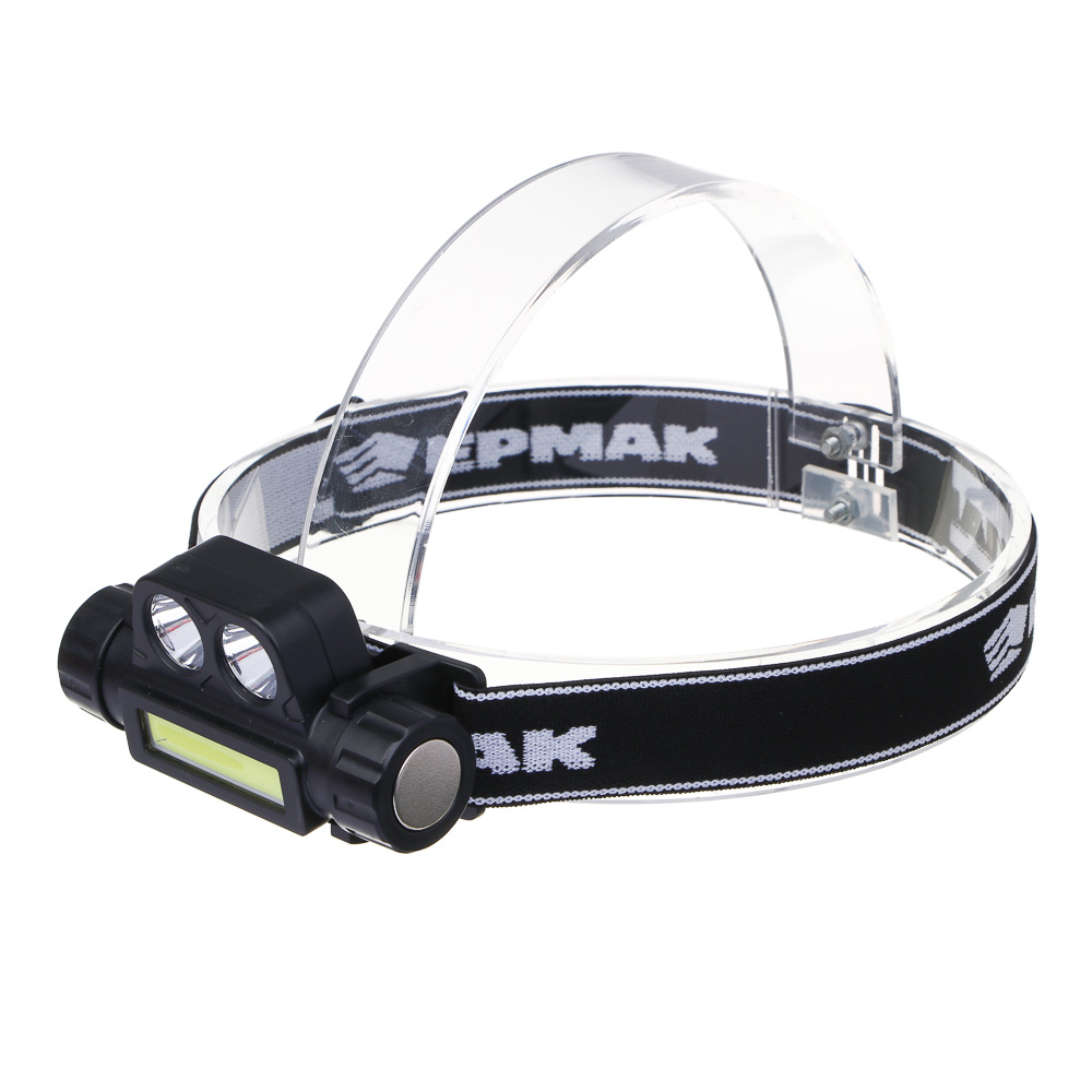 ЕРМАК Фонарь налобный, COB LED, 2 режима, 800мАч, зарядка USB, пластик, 92х35х45 мм - #3