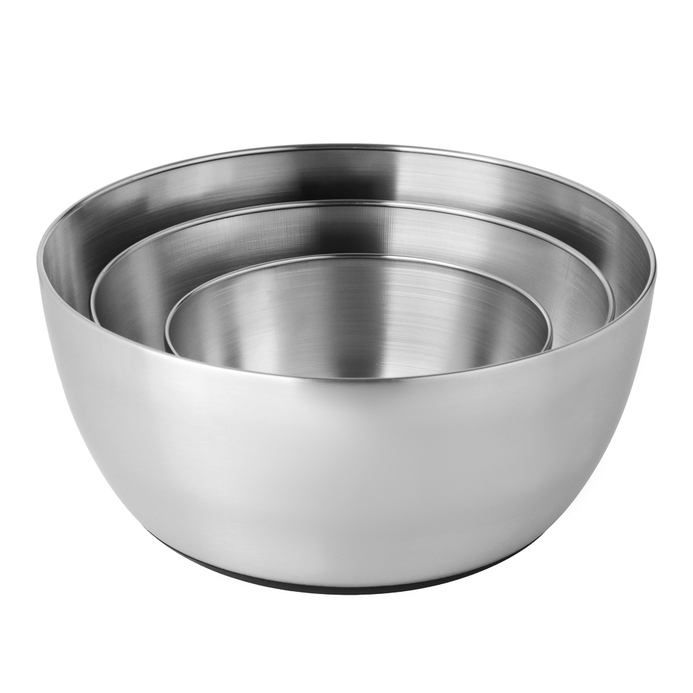 SATOSHI Набор салатников с противоскользящим дном, 14-19-22см, 800-1750-2700мл, нерж.сталь - #9