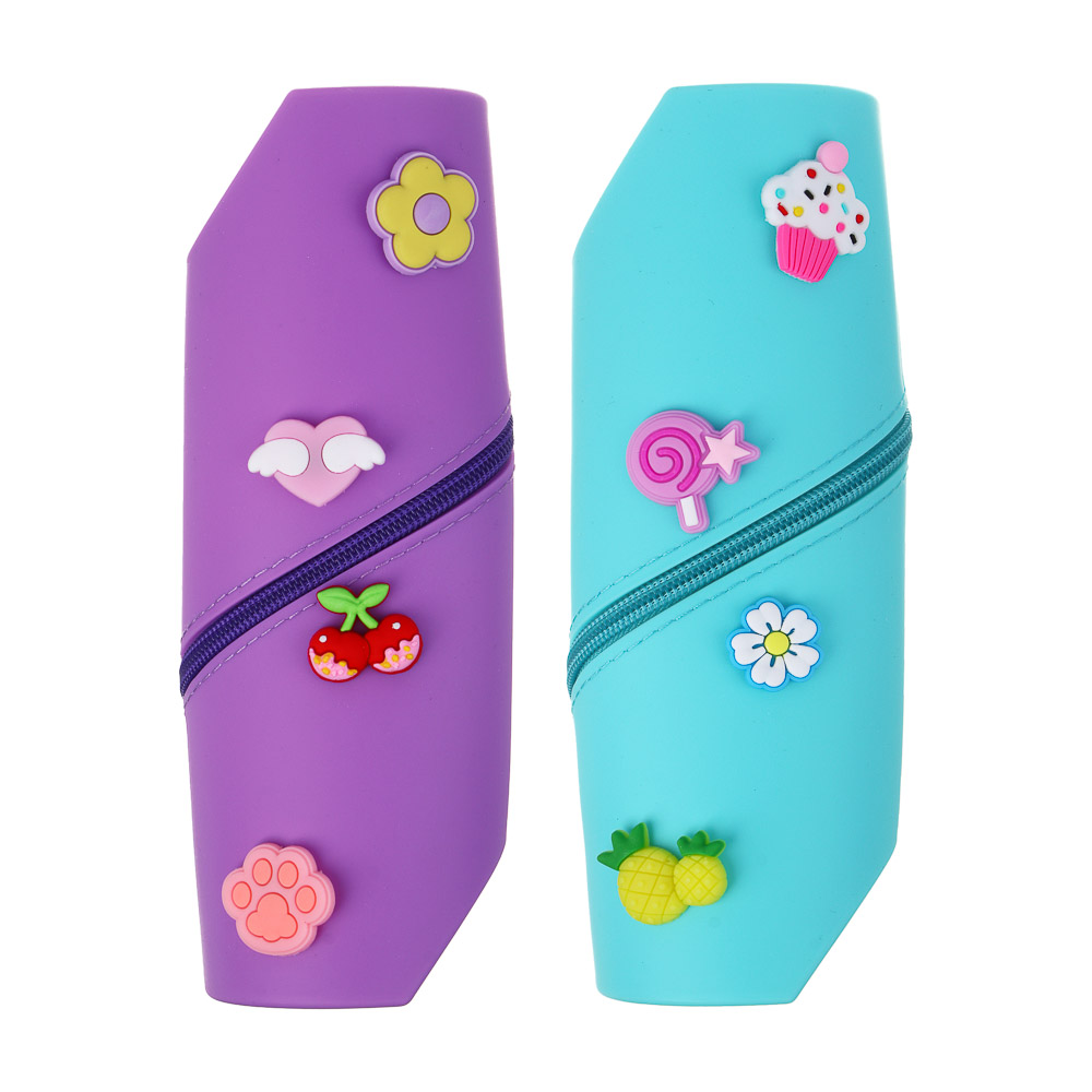 Пенал силиконовый, 21,5х7,5х5,5см, 4 джибитса, 2 дизайна - #1