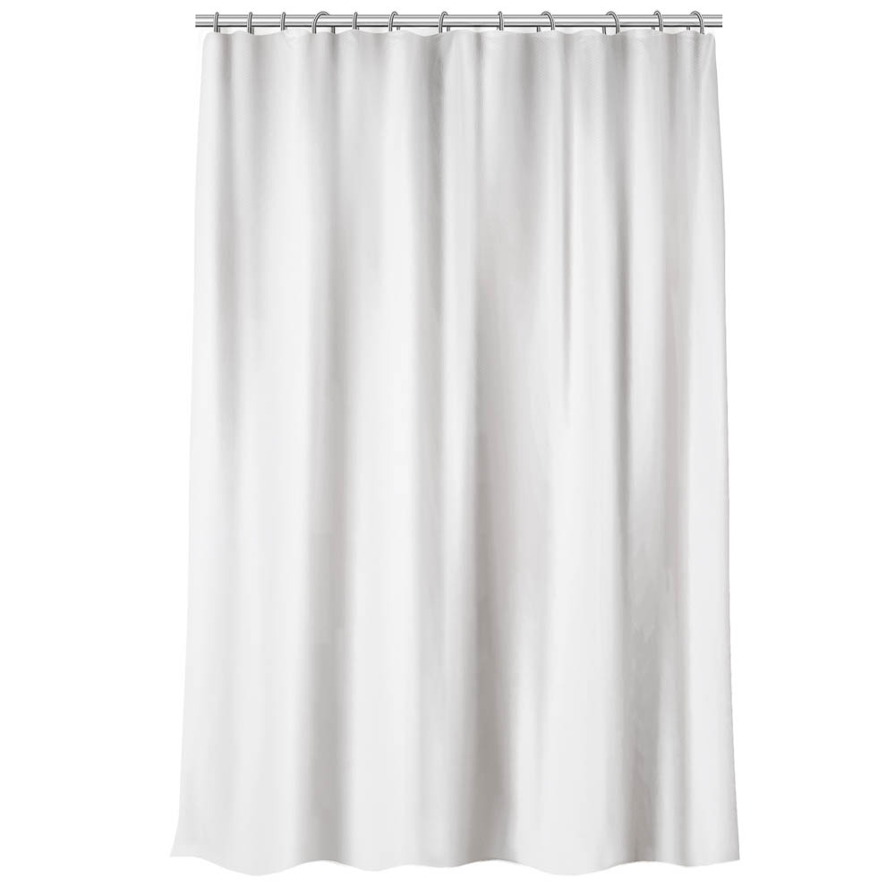 Штора для ванной 180Х200см EMBO, белый, полиэстер, SWC-95-63-WHT - #1