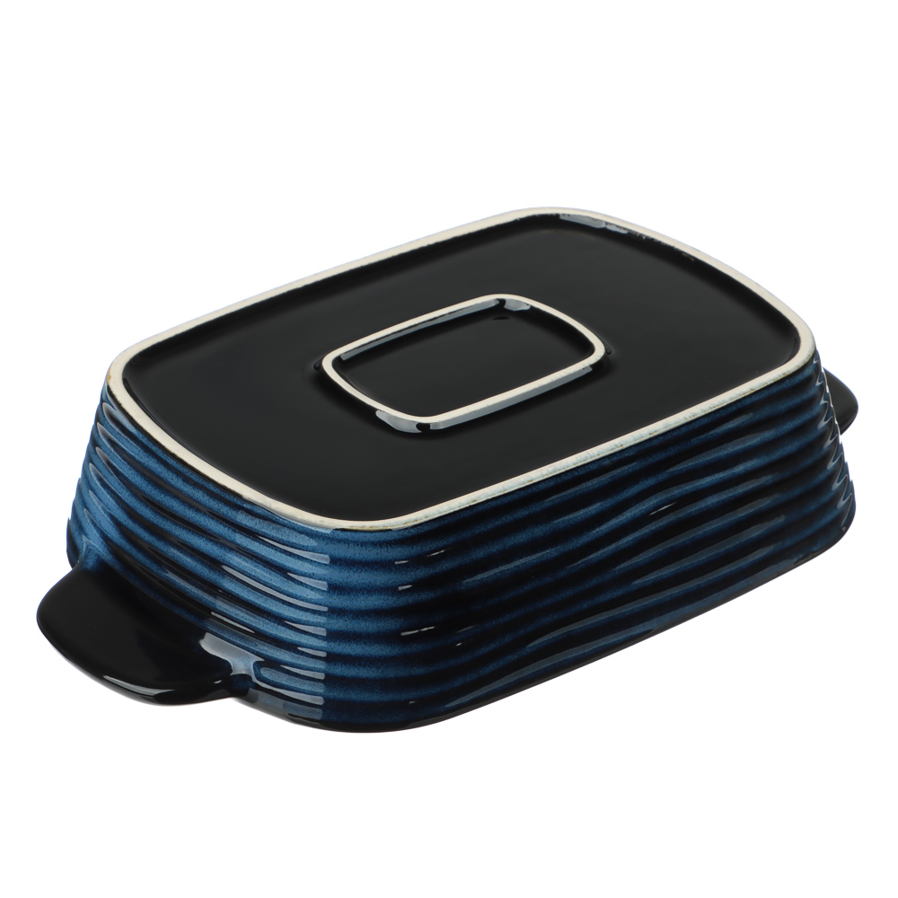 Форма для запекания и сервировки прямоугольная 28,7х17,3х6,1см тм MILLIMI синий, керамика - #7