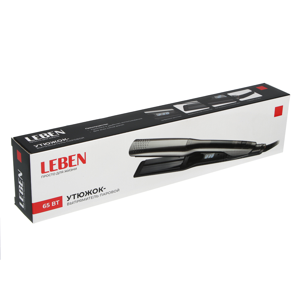LEBEN Утюжок-выпрямитель паровой, 65Вт, нагрев 100-230℃, керамическое покрытие, 220в - #12
