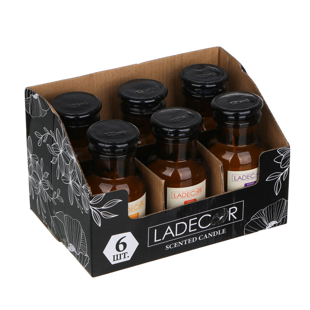 LADECOR Свеча ароматическая в стеклянном подсвечнике, 11,5х5,7 см, парафин, 3 вида - #4