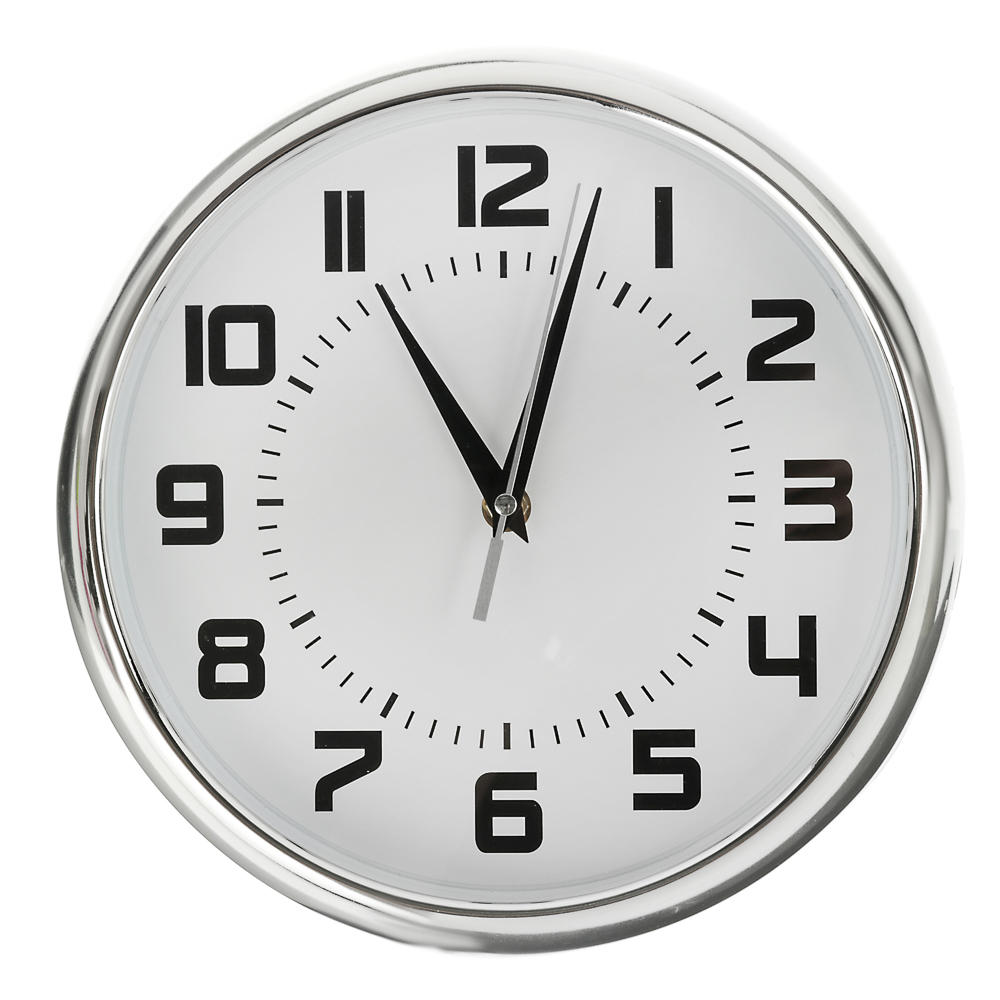 LADECOR CHRONO Часы настенные, 25 см, в хромированном канте, белые, пластик, 1хАА - #1