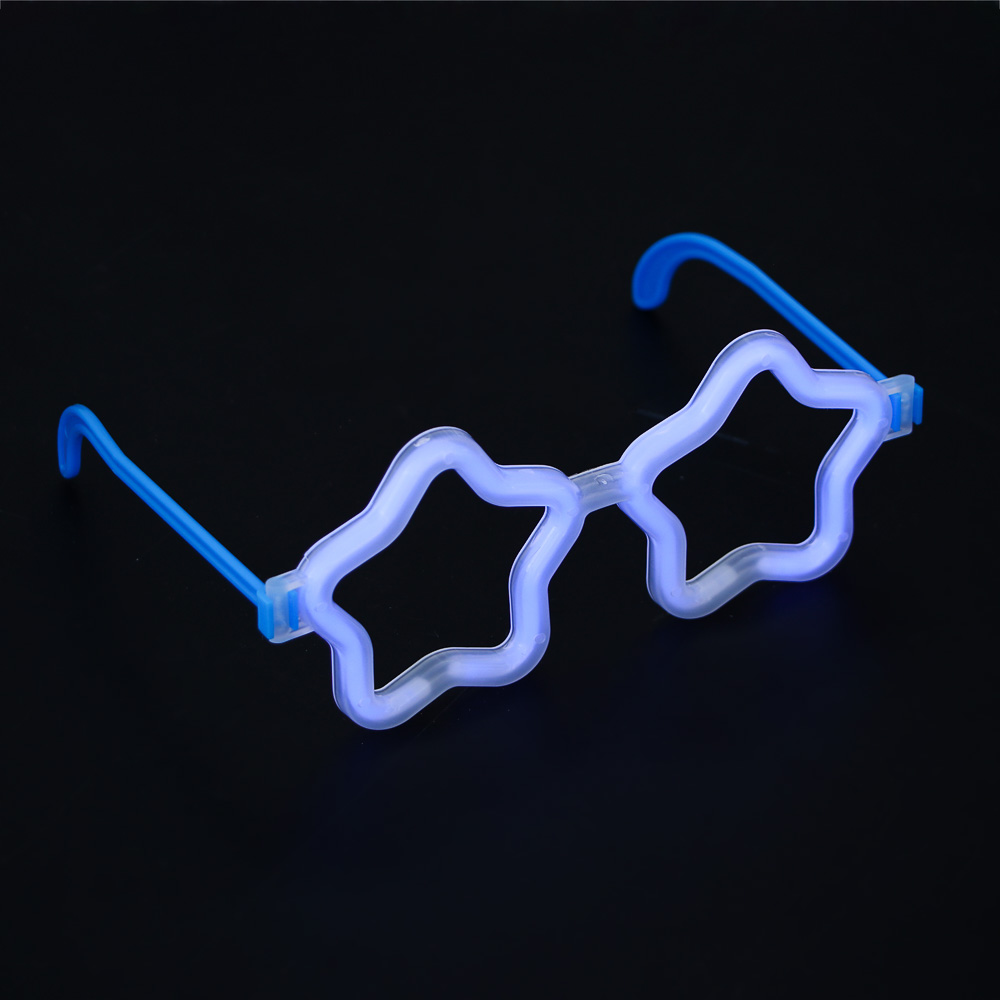 СНОУ БУМ Очки неоновые в виде звездочек, ширина очков 17 см, пластик, 4 цвета - #6