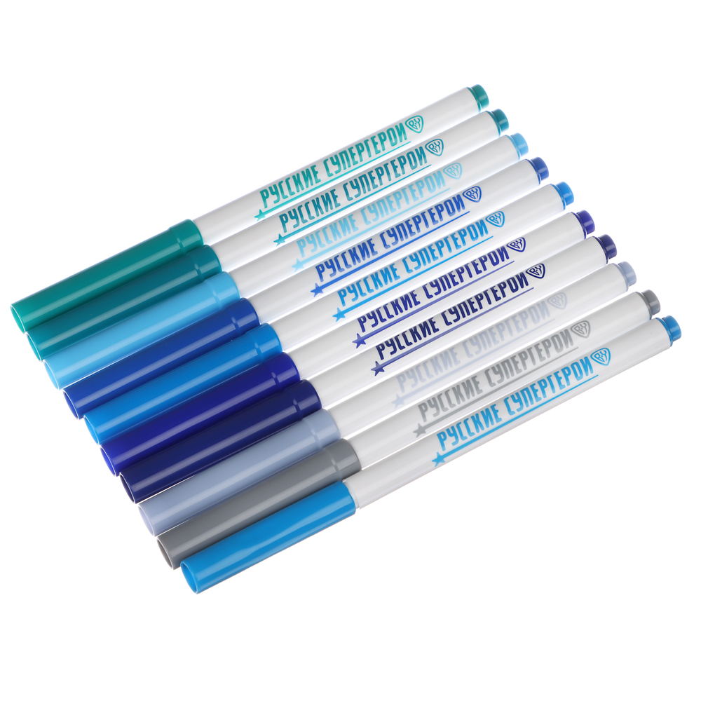 BY Русские Супергерои Фломастеры, 50цветов, большие, смываемые, пласт.бокс - подставка - #5