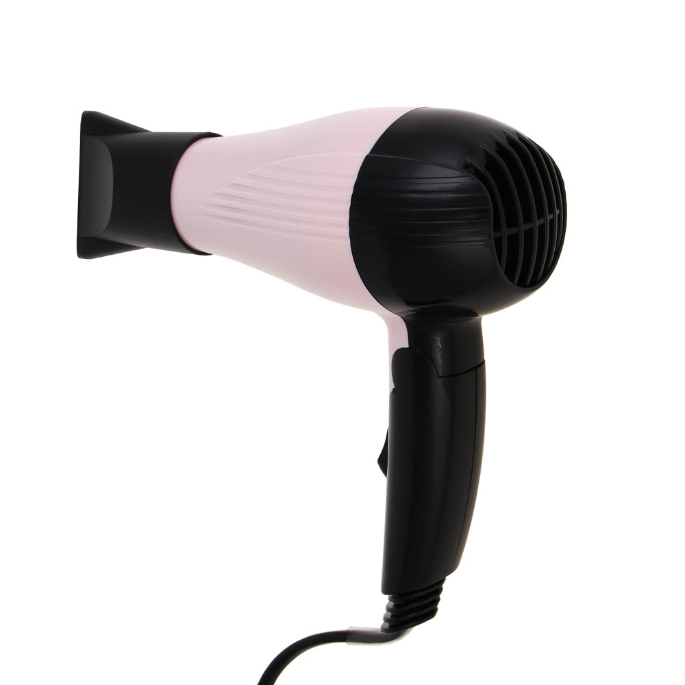 LEBEN Фен для волос, складной, 1000 Вт, 2 скорости, розовый, концентратор - #5
