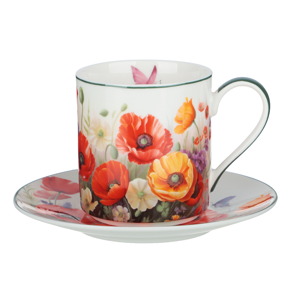 Набор чайный 2 пр., 250мл, MILLIMI, Маки, фарфор - #1