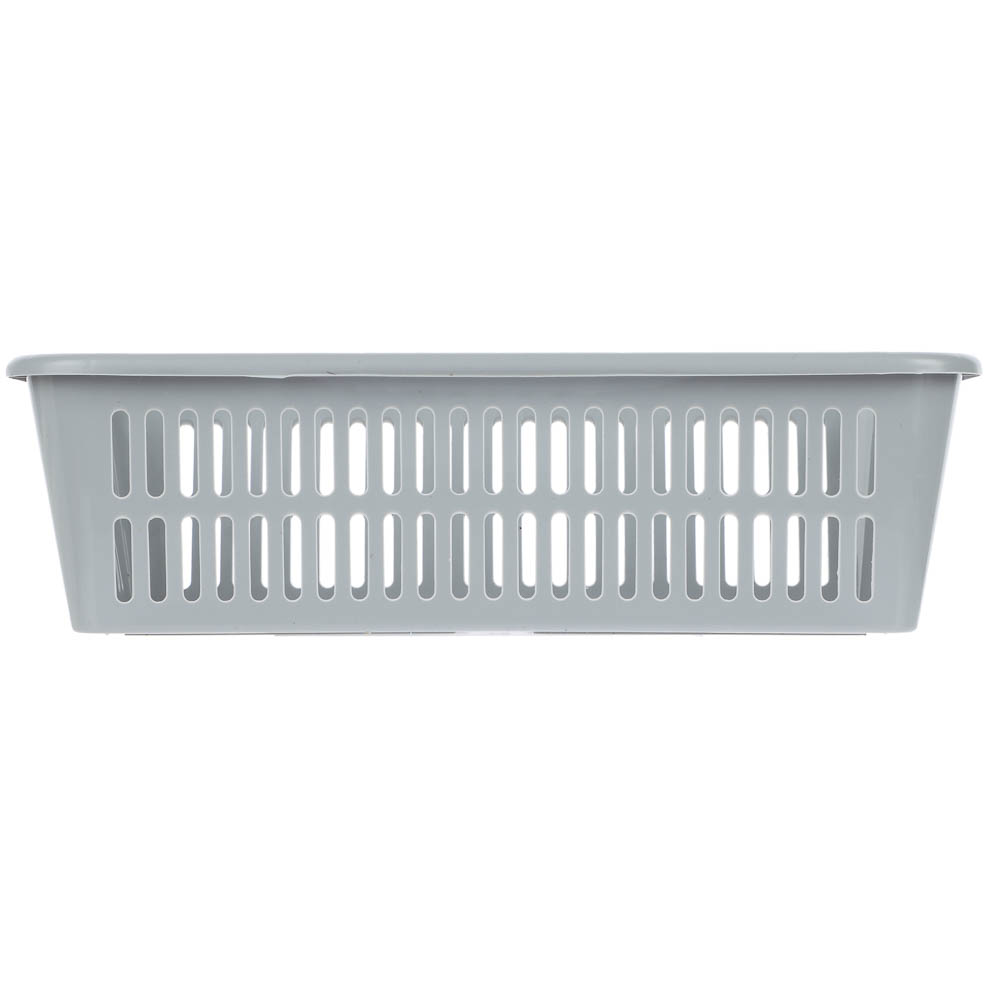 Корзинка универсальная 2л, 250х150х72мм, белый, серый, пластик - #4