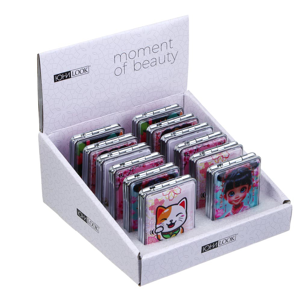 ЮНИLOOK Зеркало карманное, пластик, стекло, 8х5,8см, 6-12 дизайнов - #8