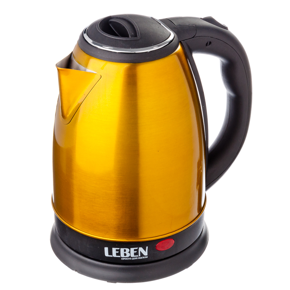 Чайник электрический LEBEN 1,8л, 1500Вт, нержавеющая сталь, золотой - #1