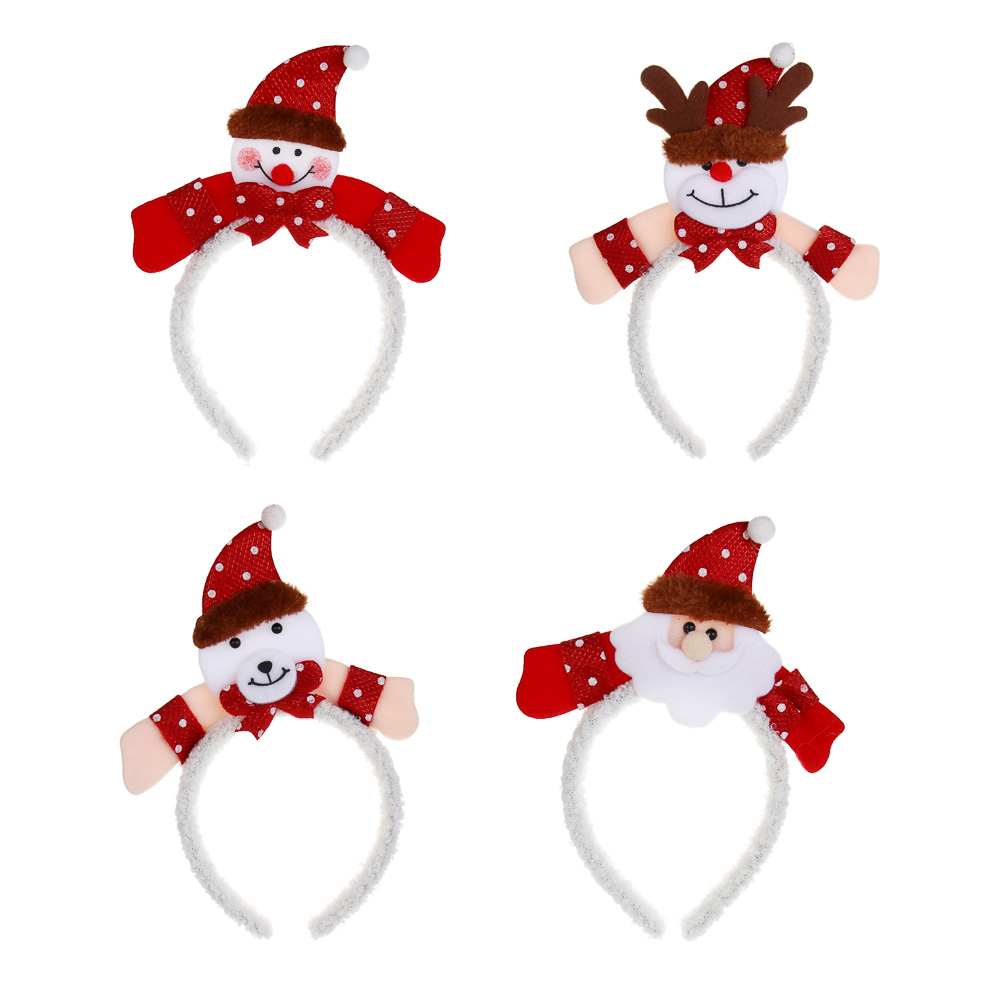 СНОУ БУМ Ободок с новогодними персонажами, диаметр 10,5см, полиэстер, пластик, 4 дизайна - #1