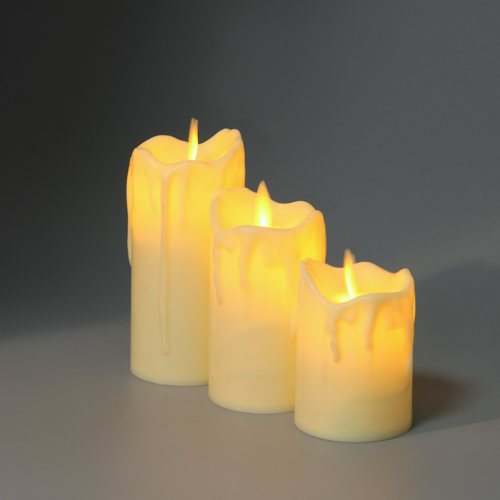 СНОУ БУМ Набор 3шт, светильник декор.LED в виде свечи,5x7/9/11см, PP,3хAG13,1режим, эфф.движ.пламени - #4