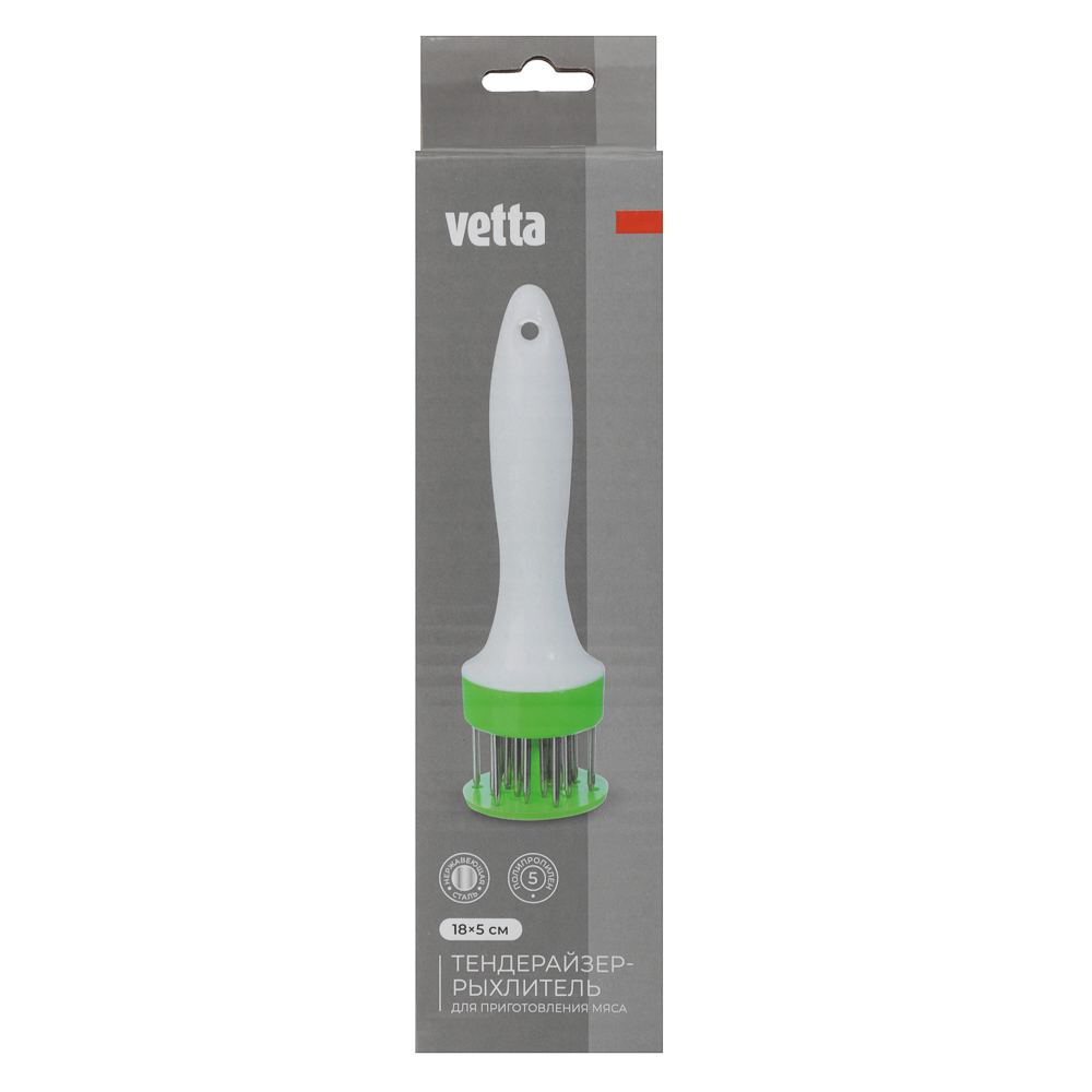 VETTA Тендерайзер-рыхлитель для приготовления мяса, 18x5см, нерж.сталь, полипропилен - #5