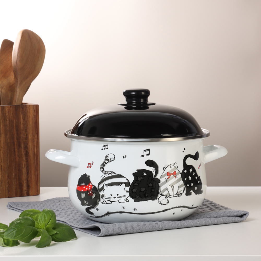 VETTA Хвостатые друзья Кастрюля эмалированная, 22см, 3,6л, индукция - #8