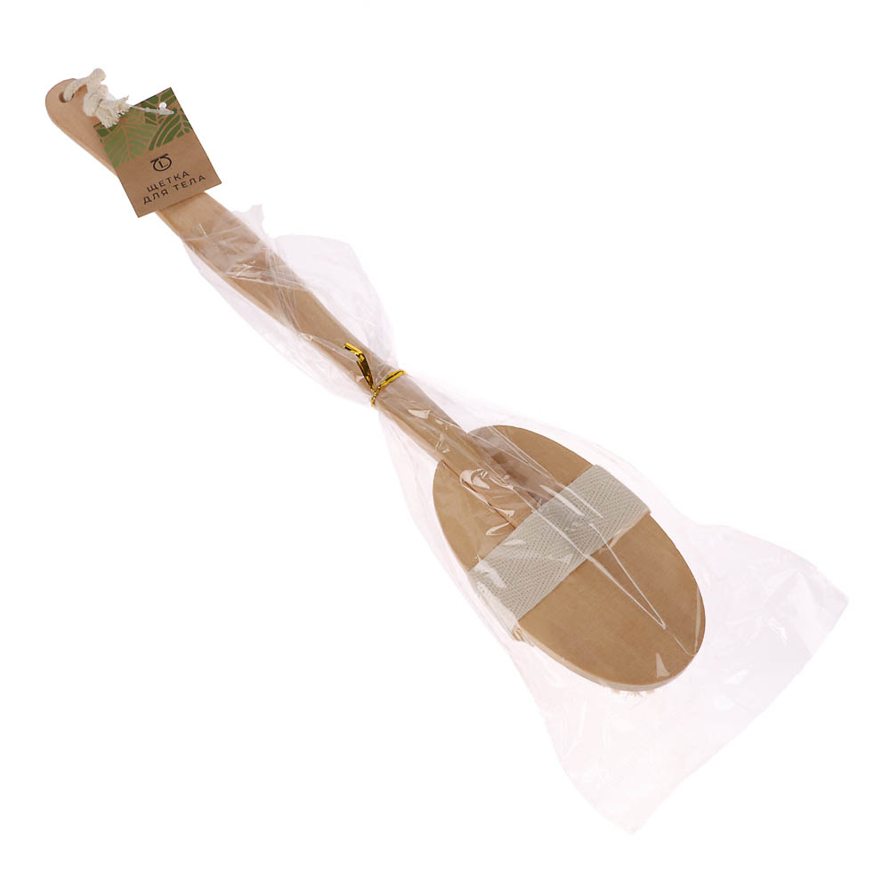 Щетка для тела с натур. щетиной на съёмной деревянной ручке, 41см, 1 цвет - #6