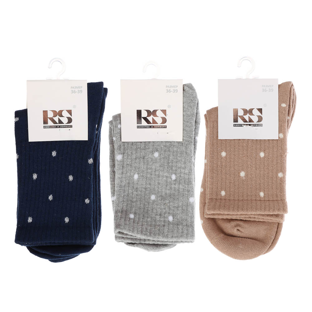Носки женские классические, 78% хл, 20% спандекс, 2% латекс, р. 36-39, R136 - #6