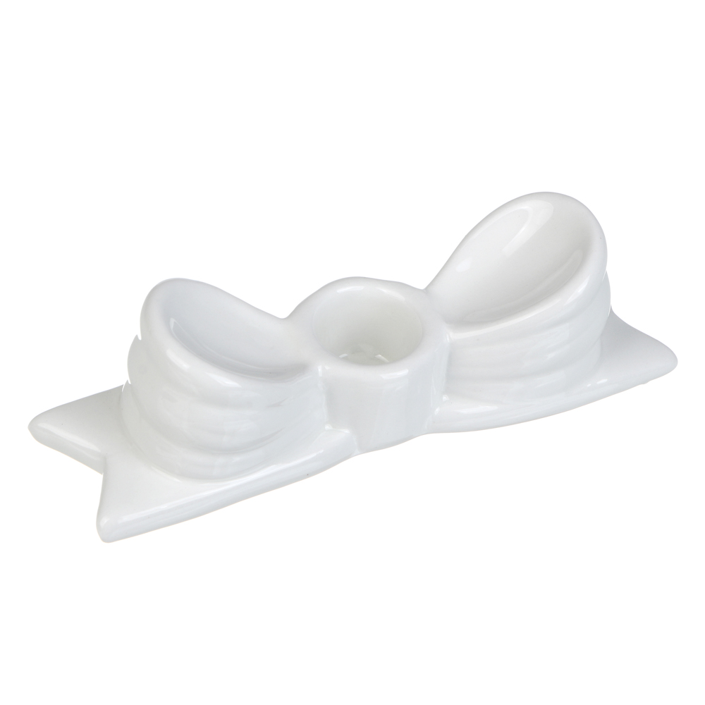 Подсвечник тм LADECOR "Бант", 14x3,5x4 см, доломит - #1