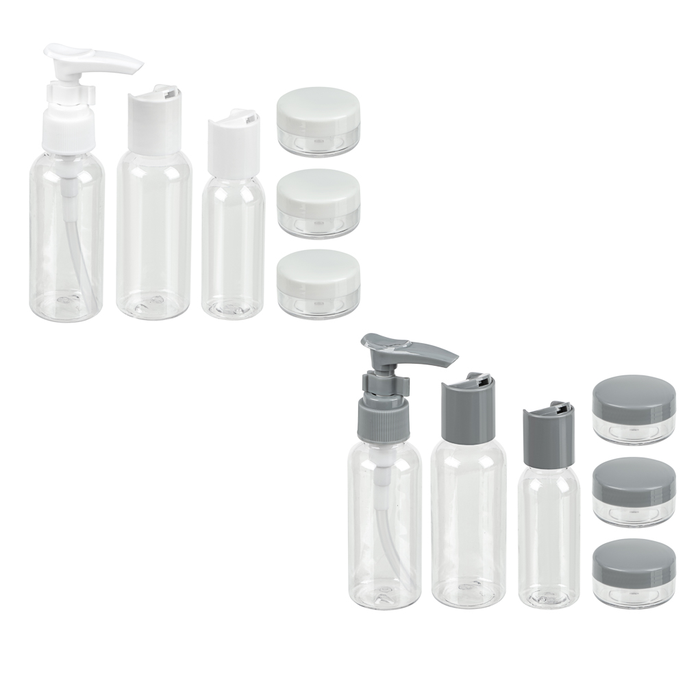 Набор для косметики дорожный 6 предметов (2 шт–50мл,1 шт–30мл, 3 шт–10гр) тм ЮНИLOOK, пластик, 2 цв. - #1