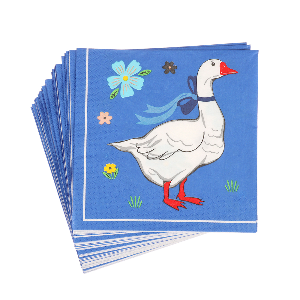 Салфетки бумажные трехслойные Гуси-1, 33*33 см, 20 шт - #2