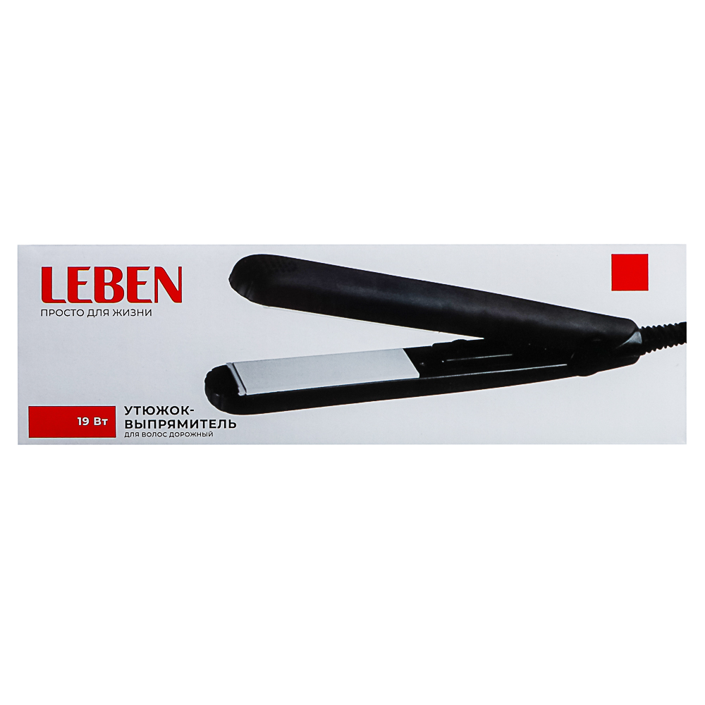 LEBEN Утюжок-выпрямитель для волос, дорожный, керамич. покрытие, 19Вт, нагрев до 190гр.С, 220В - #9