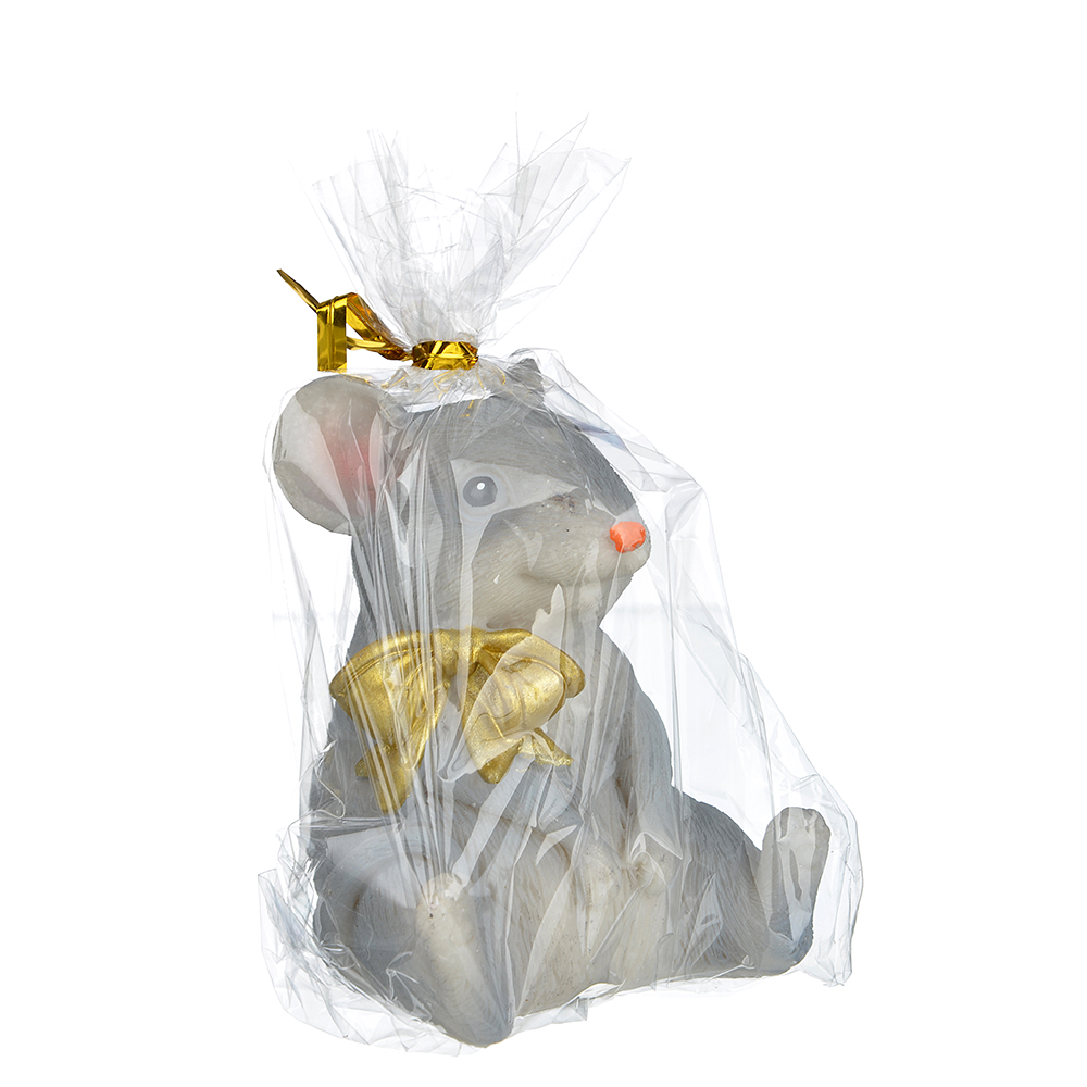 Сувенир СНОУ БУМ в виде мышки с золотым бантиком, полистоун, 8х6,5х5,5 см, 2 дизайна - #4