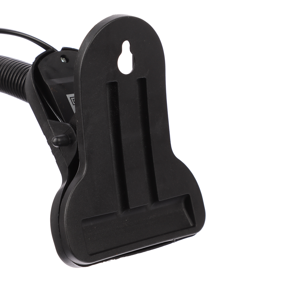 BY Светильник на прищепке, E27, 40 Вт, 230 В, гнущаяся ножка 10 см, шнур 75 см, черный - #8