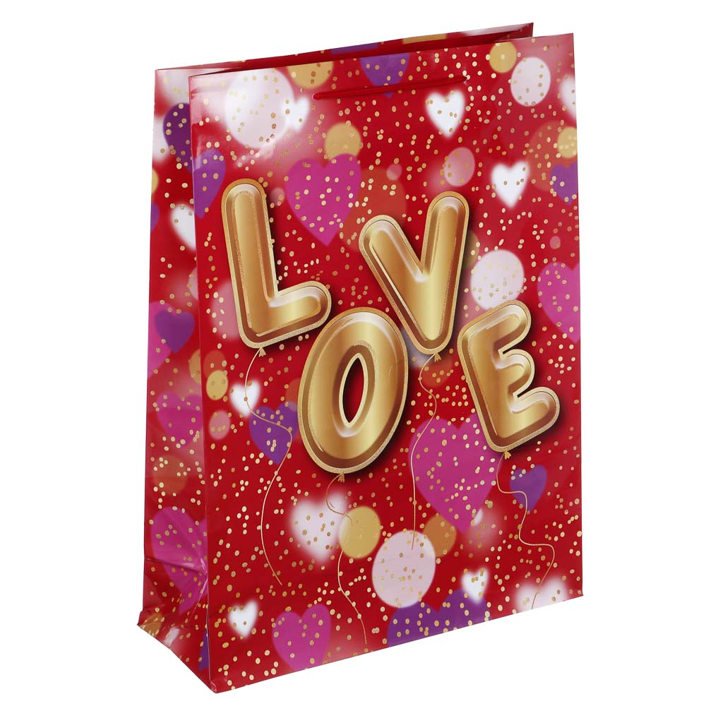 LADECOR Пакет подарочный, бумажный, 31x42x12 см, 4 дизайна, сердца - #2