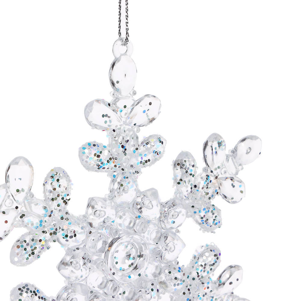 СНОУ БУМ Подвеска декоративная "Снежинка", 14x13.5 см, акрил, глиттер - #3