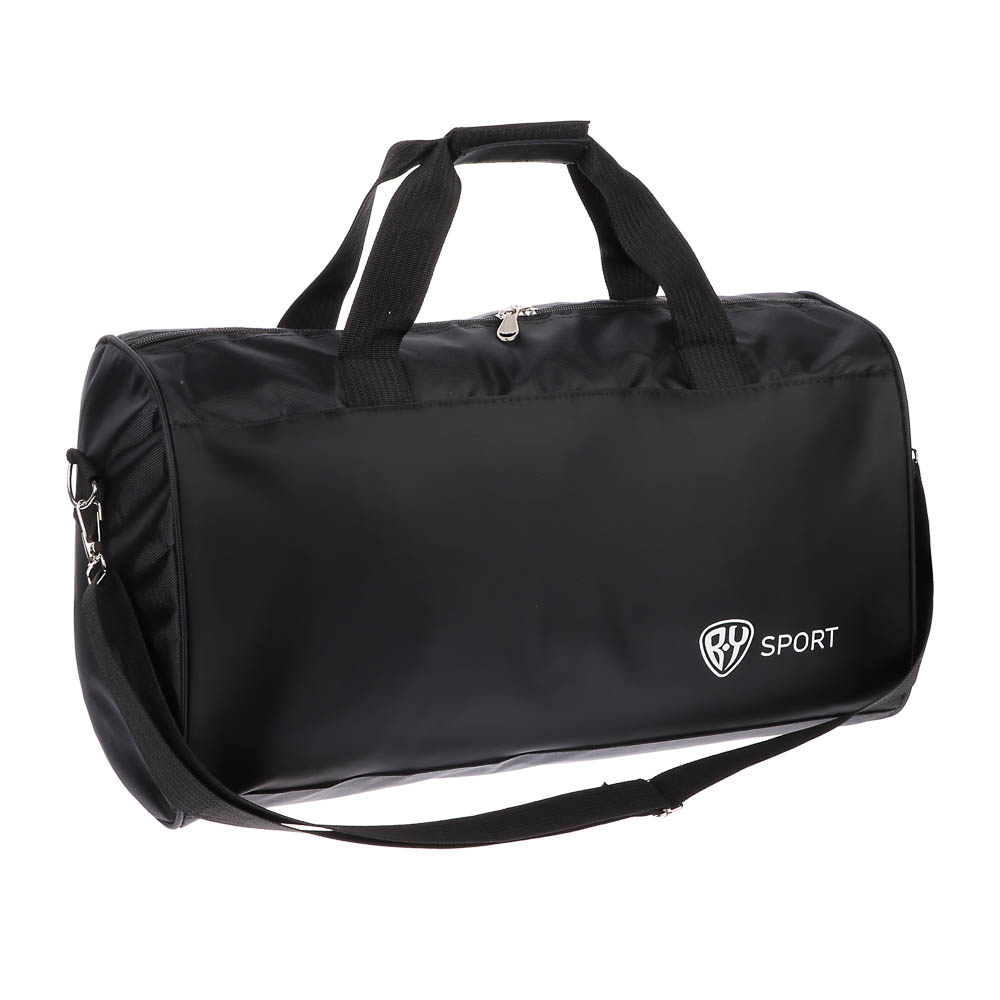 Сумка спортивная тм BY SPORT, 48x28x22см, полиэстер 420D, ПВХ, цвет черный - #1