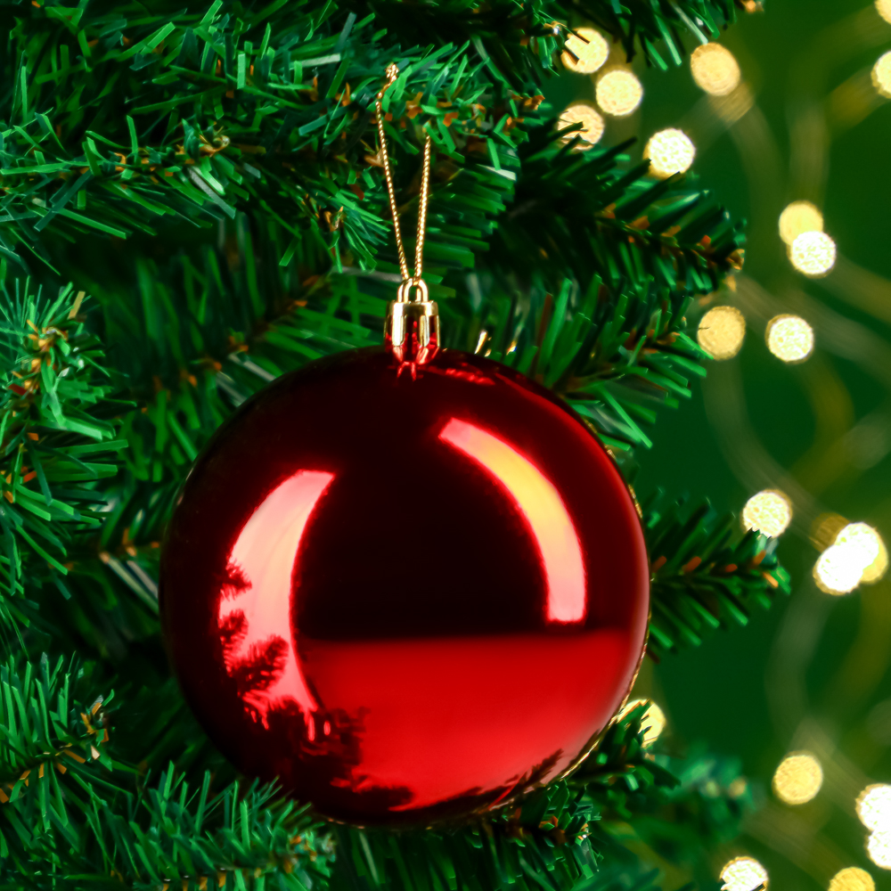 СНОУ БУМ Шар 10см пластик, красный - #8