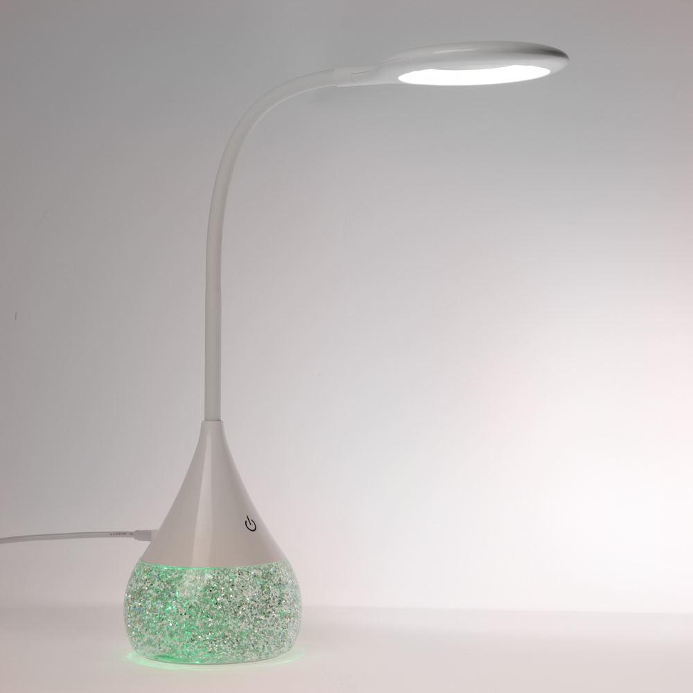 BY Светильник переносной настольный Глиттер,16LED,5Вт,300Лм,RGB,USB-C 5В,каб.1м, дим., пластик,белый - #9