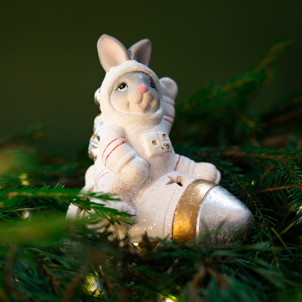СНОУ БУМ Фигурка в виде кролика с подсветкой, керамика, 12,3x8x16,5 см, арт 8, 2 вида - #6