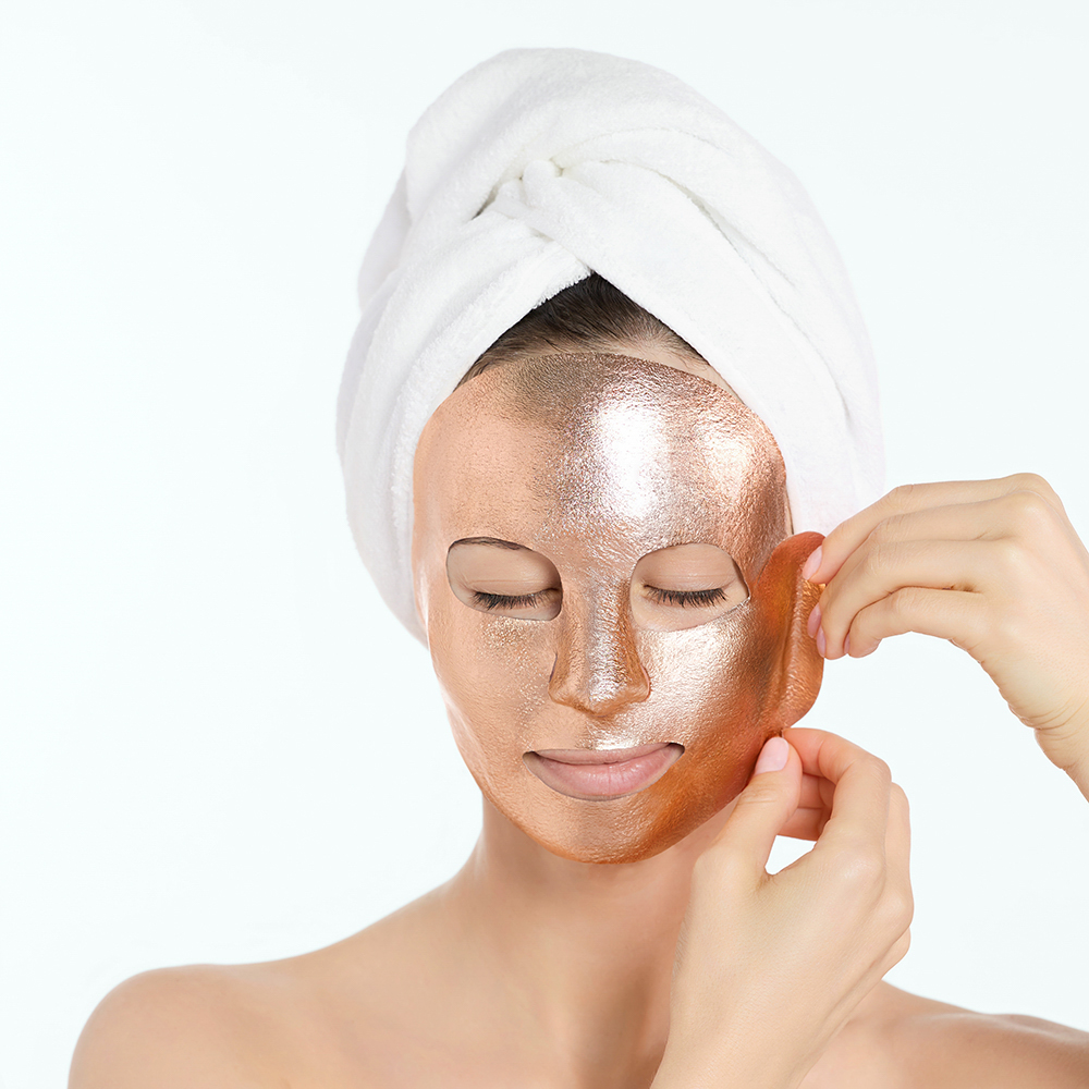 ЮНИLOOK Маска для лица из 2-х частей фольгированная подтягивающая Розовое золото, 25 мл - #11