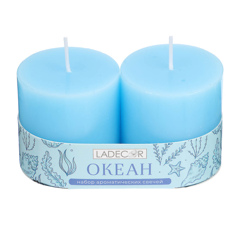 LADECOR Набор свечей, 2 шт, 5x5 см, парафин, 6 цветов - #17